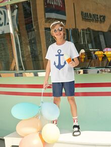 SHEIN Boys Graphic Print Tee - White - View 5