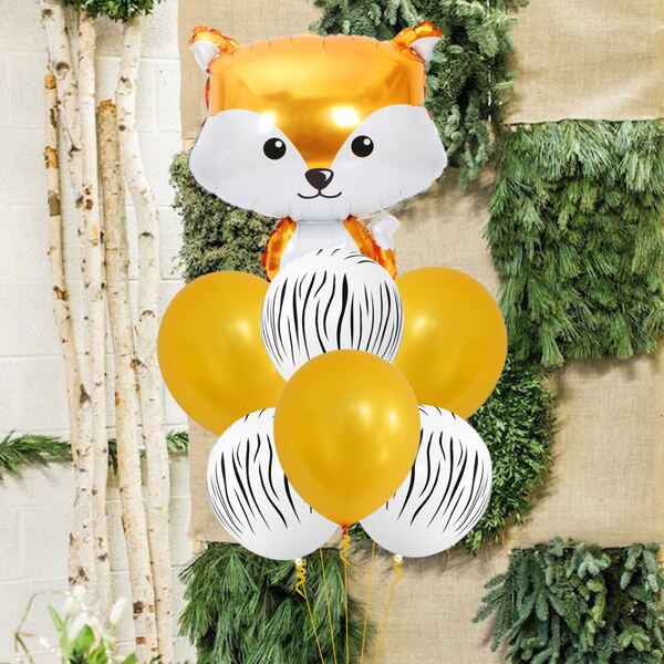 

9pcs Fox Balloon Set, Multicolor