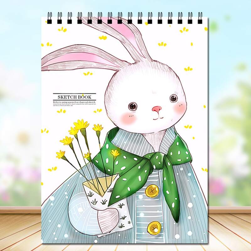 

1pc Cartoon Graphic Random Sketchbook, Multicolor