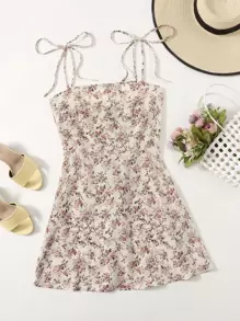 Soleia Boho Vrolijke Bloemetjes Jurk Geknoopt