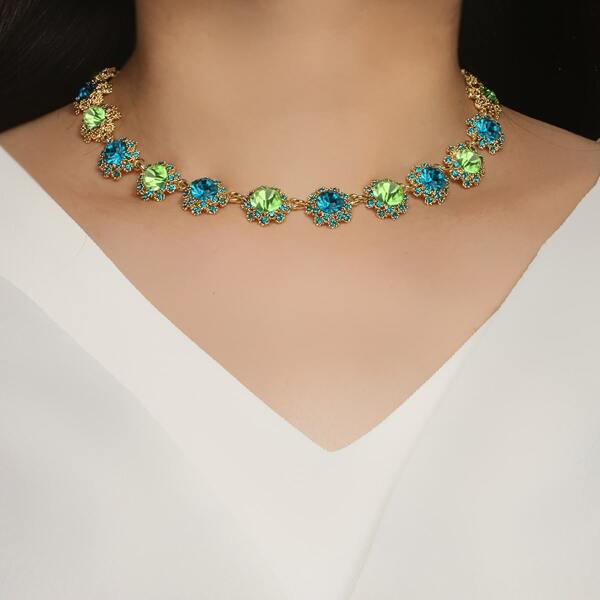 

Rhinestone Decor Necklace, Multicolor