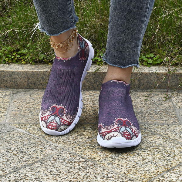 

Slip On Knit Running Shoes, Violet purple