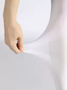 Simple Plain Tights, Cozy - White - View 8