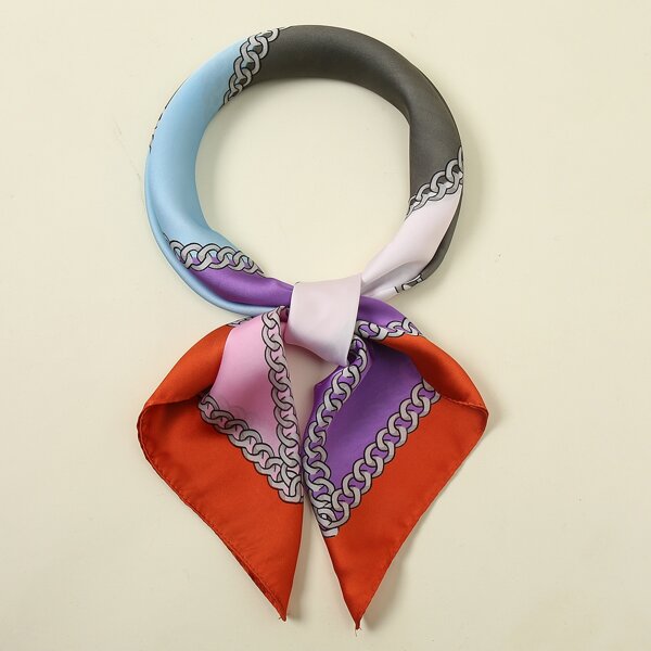 

Chain Print Colorblock Bandana, Multicolor