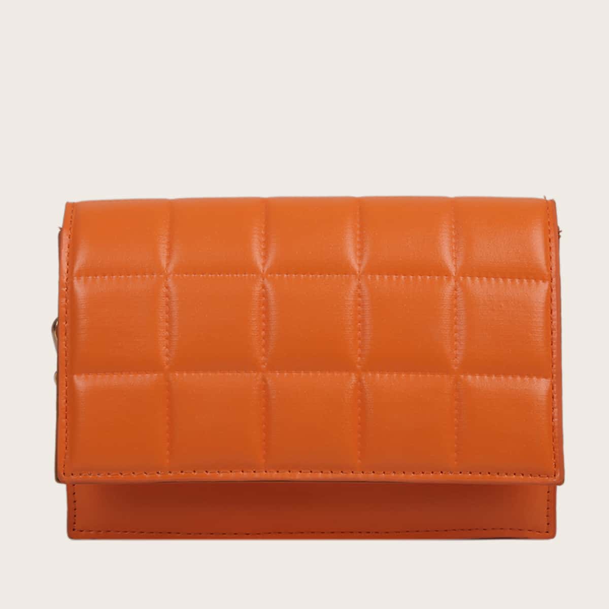 

Quilted Flap Chain Crossbody Bag, Orange