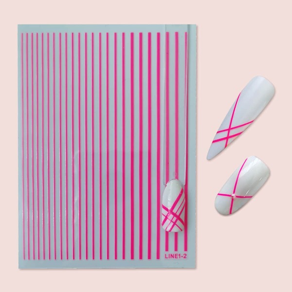 

1sheet Line Nail Art Sticker, Multicolor