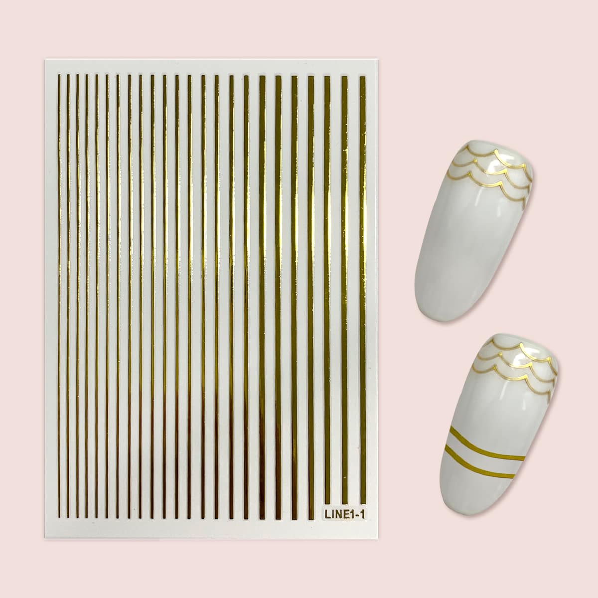 

1sheet Line Nail Art Sticker, Multicolor