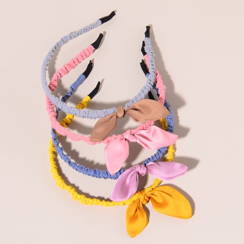 

4pcs Ruched Knot Headband, Multicolor