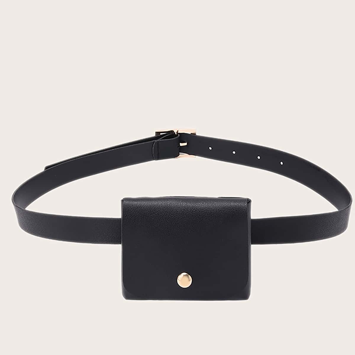 

Solid Mini Belt Bag, Black
