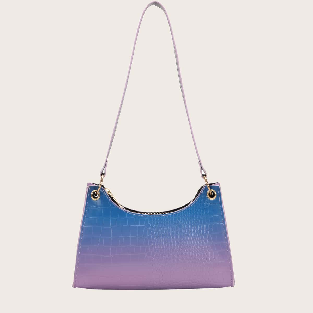 

Ombre Croc Embossed Shoulder Bag, Multicolor