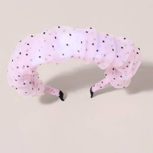 

Polka Dot Print Mesh Headband, Multicolor