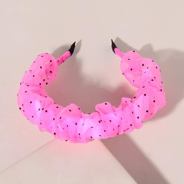 

Polka Dot Print Mesh Headband, Multicolor