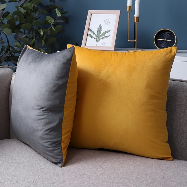 

1pc Two Tone Cushion Cover Without Filler, Multicolor