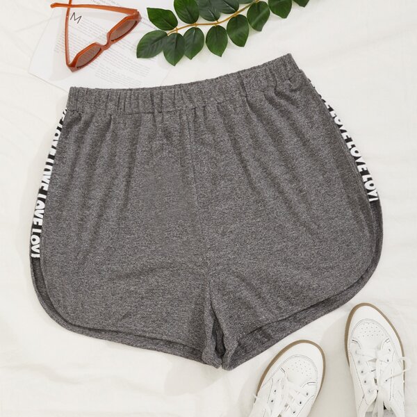 

Plus Letter Tape Side Track Shorts, Dark grey