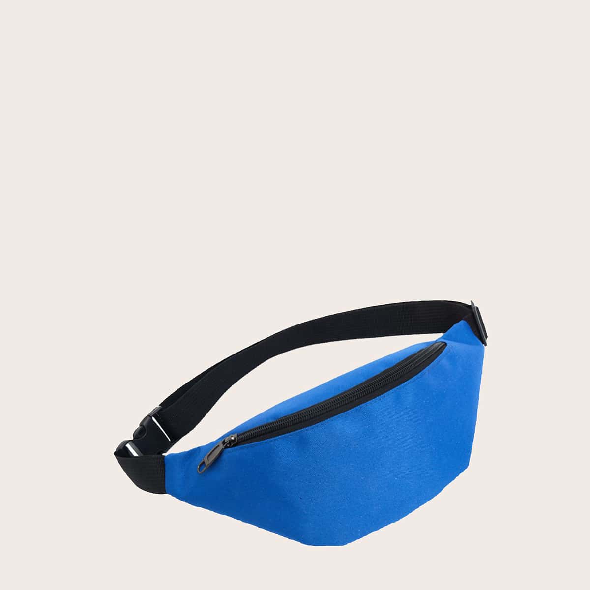 

Solid Zip Fanny Pack, Blue