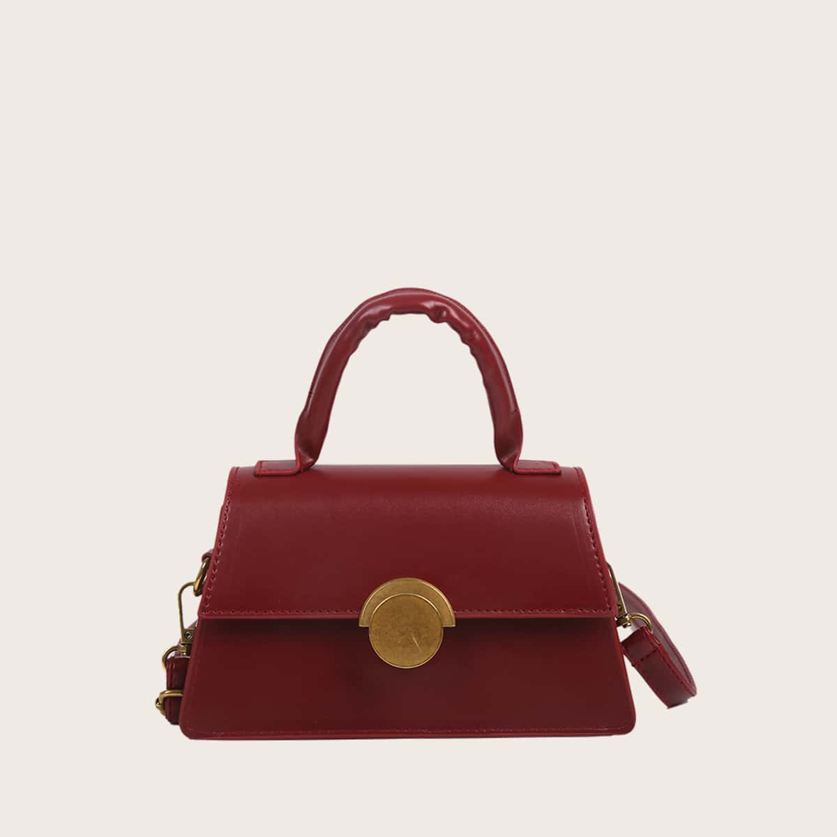 

Solid Satchel Bag, Burgundy