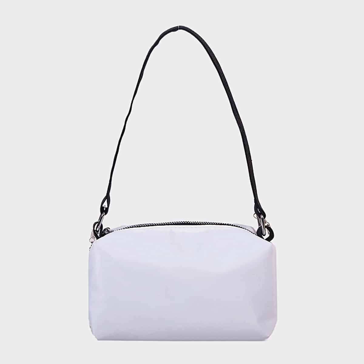 

Solid Chain Shoulder Bag, White