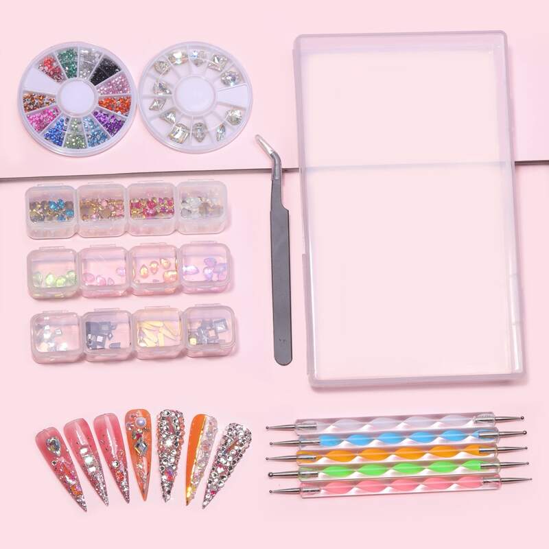 

12pcs Nail Decoration & Tool Set, Multicolor