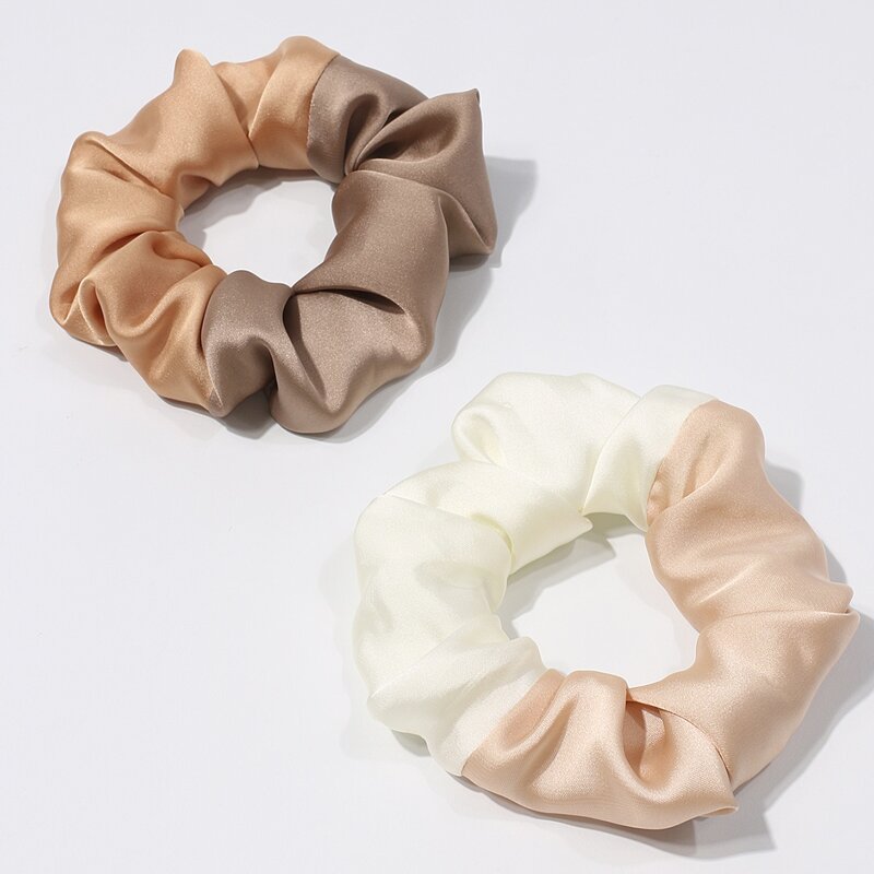 

2pcs Color Block Scrunchie, Multicolor