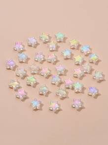 DIY Transparent Acrylic Beads Star AB Color Clear AB Star Beaded Jewelry Set - Clear - View 1