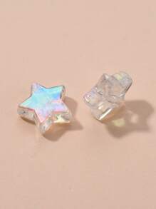 DIY Transparent Acrylic Beads Star AB Color Clear AB Star Beaded Jewelry Set - Clear - View 3