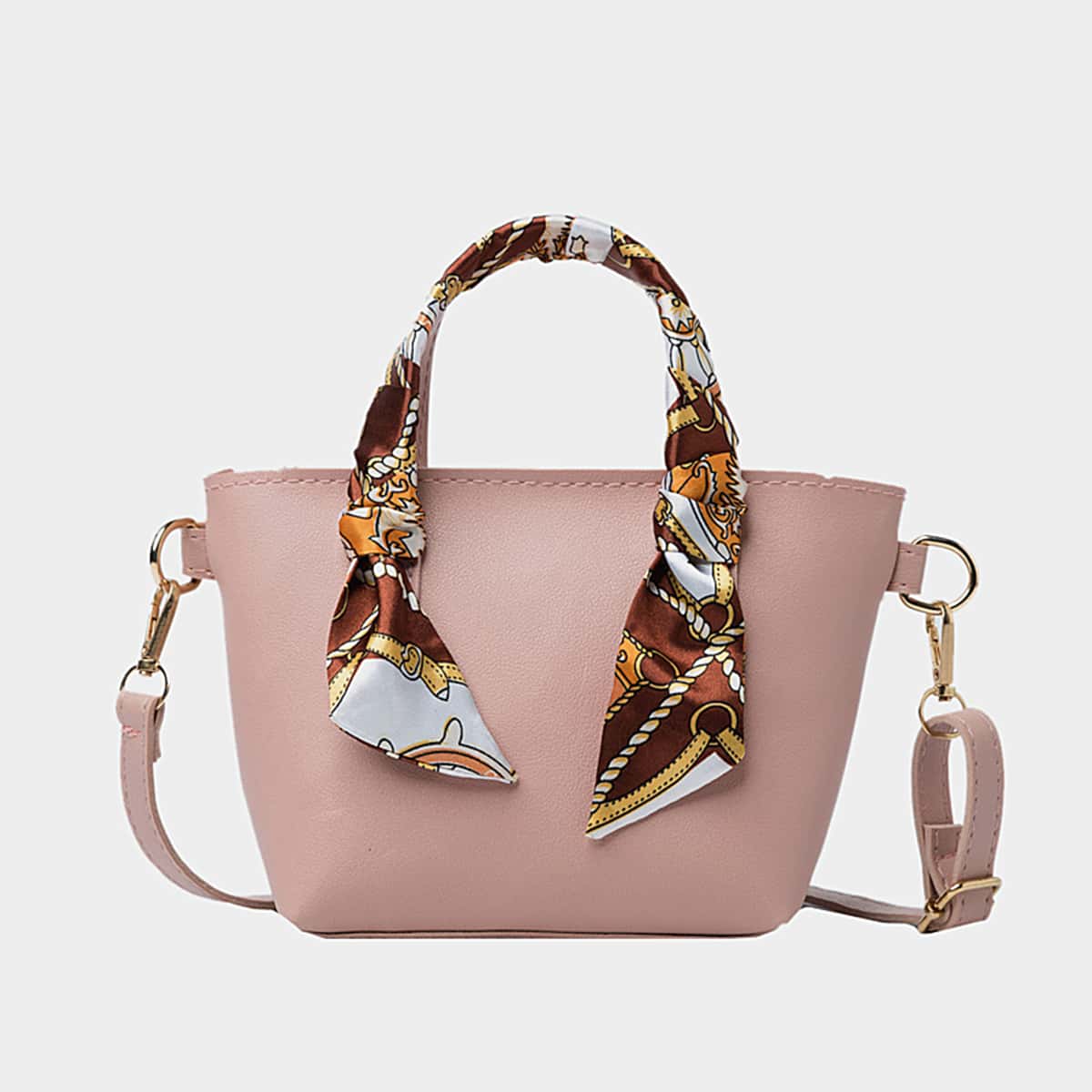 

Twilly Scarf Satchel Bag, Baby pink