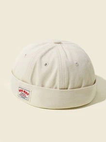 男士字母圖案搬運工人帽 - 米色 - 查看 2