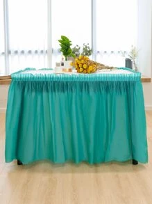 1入組素色桌半身裙 - 綠色 - 查看 2