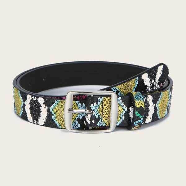 

Metal Buckle Belt, Multicolor