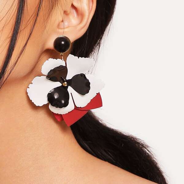 

Colorful Flower Drop Earrings, Multicolor