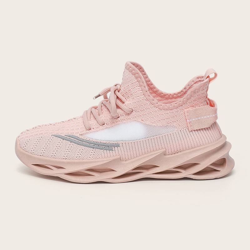 

Lace-up Decor Knit Sneakers, Pink