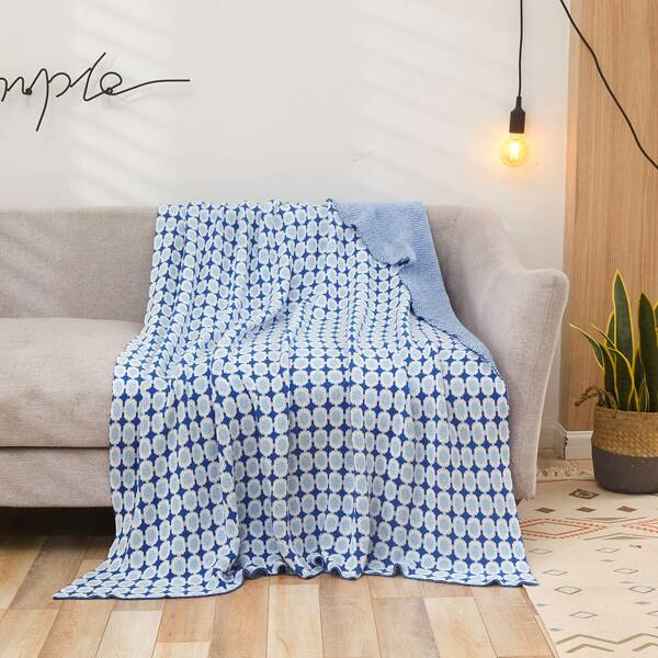 

Dot Pattern Knitted Throw, Multicolor