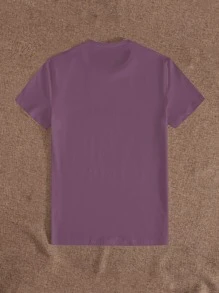 SHEIN Unity Number And Letter Graphic Tee - Mauve Purple - View 2