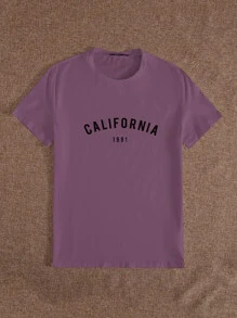 SHEIN Unity Number And Letter Graphic Tee - Mauve Purple - View 3