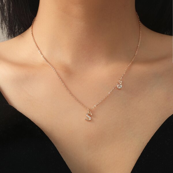 

Letter Charm Necklace, Gold