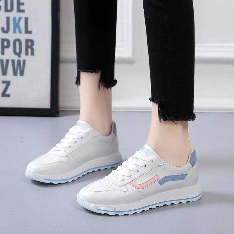 

Lace-up Front Running Sneakers, White