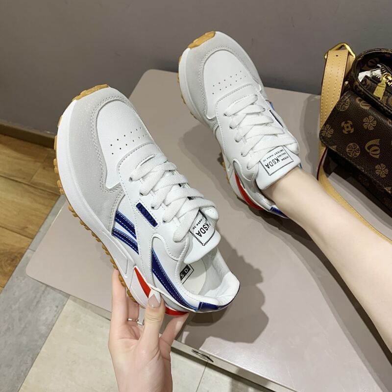

Lace-up Front Running Sneakers, White