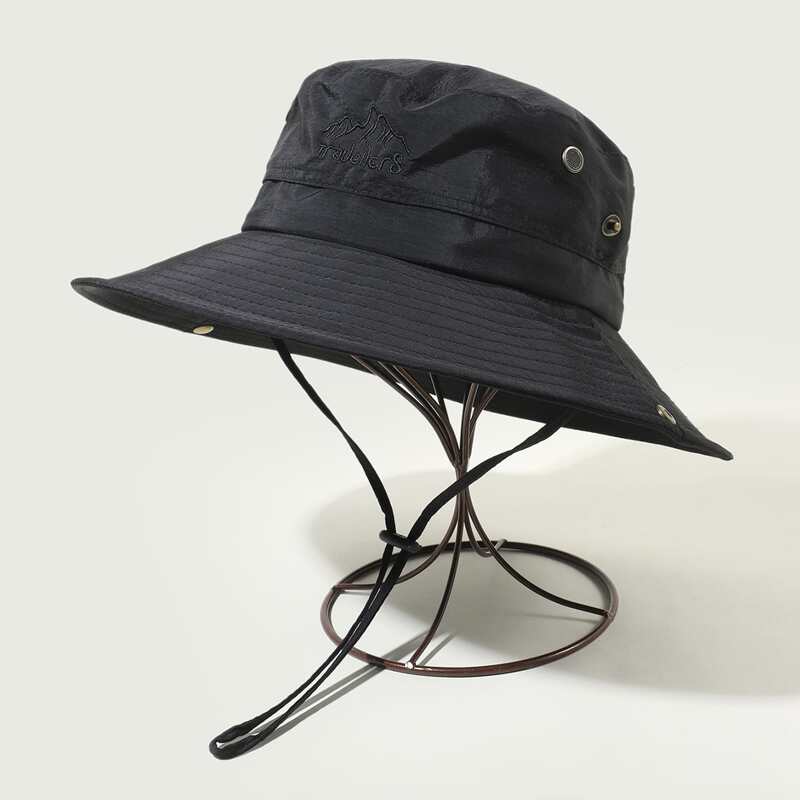 

Letter Embroidery Bucket Hat, Black