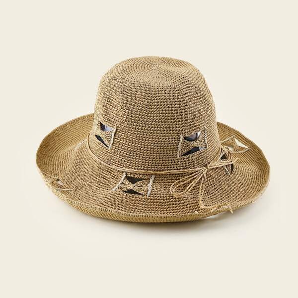 

Bow Tie Decor Sun Hat, Khaki