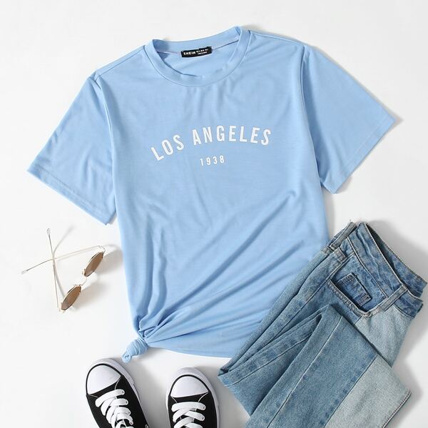 

Plus Letter Graphic Tee, Baby blue