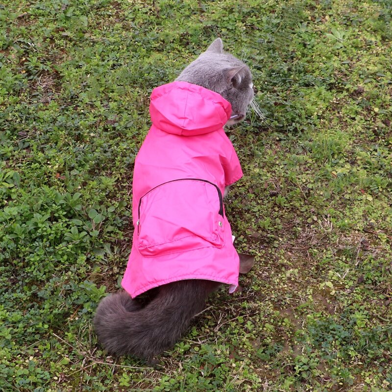 

Plain Hooded Pet Raincoat, Hot pink