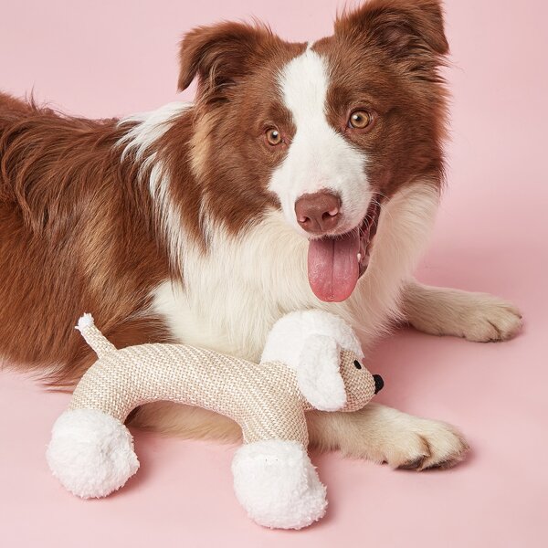

Dog Shaped Pet Sound Toy, Beige