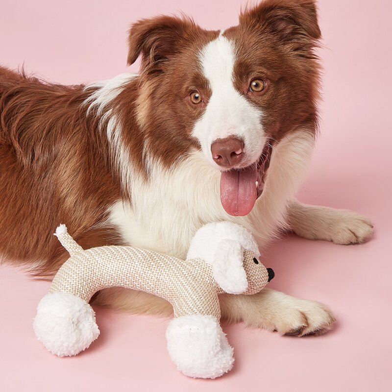 

Dog Shaped Pet Sound Toy, Beige