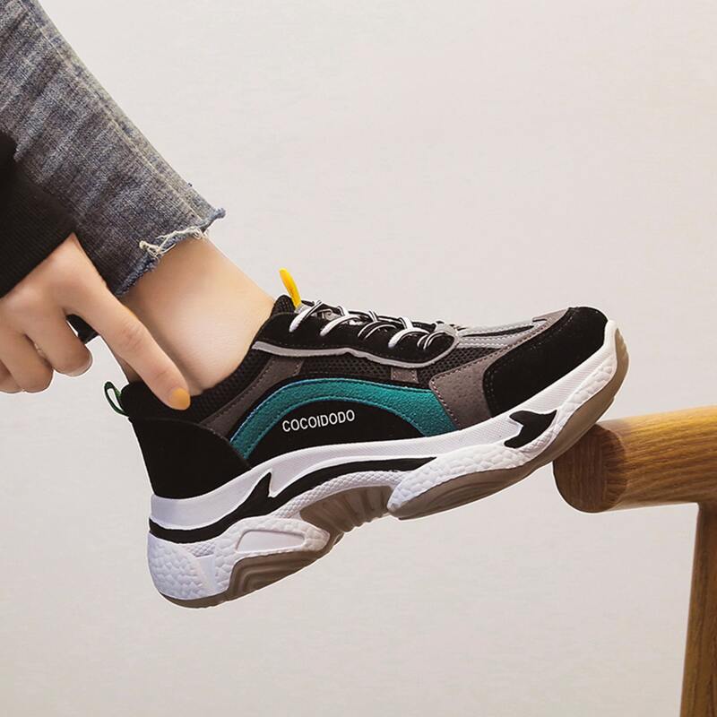 

Colorblock Lace-up Chunky Sneakers, Multicolor
