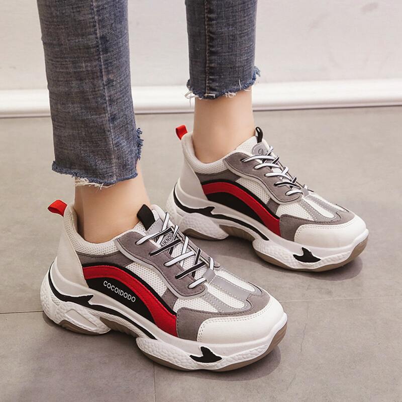 

Colorblock Lace-up Chunky Sneakers, Multicolor
