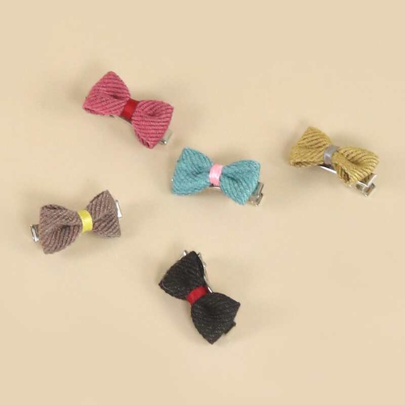 

3pcs Random Color Bow Decor Pet Hair Clip, Multicolor