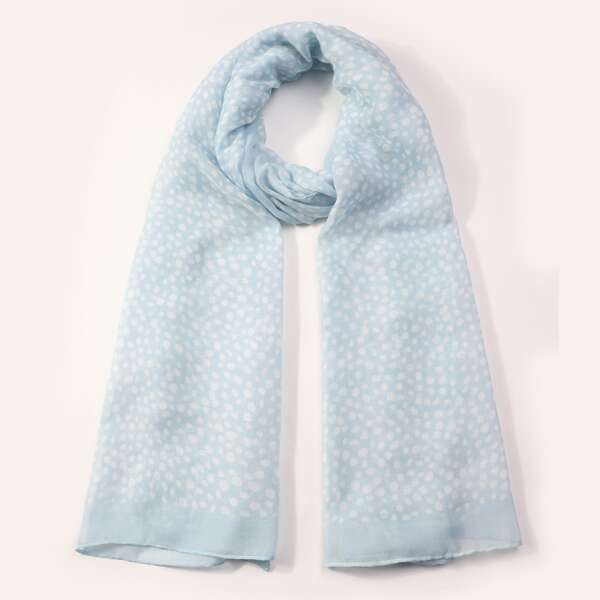 

Allover Print Scarf, Baby blue