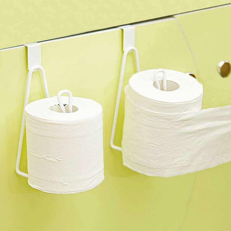 

1pc Punch-free Roll Paper Storage Rack, White