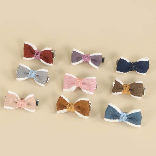 

3pcs Random Color Bow Decor Pet Hair Clip, Multicolor