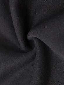 SHEIN LUNE 心形圖案保暖內襯連帽衫 - 黑色 - 查看 4